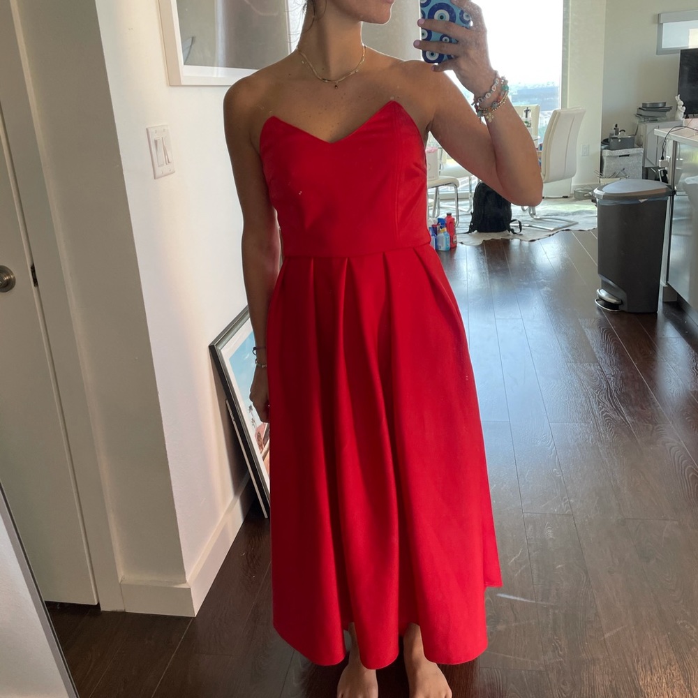 Red cocktail gown